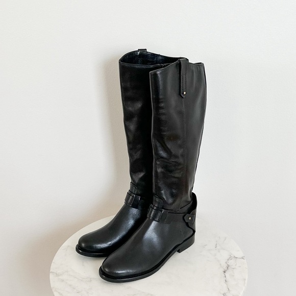 Tory Burch NEW Colton Leather Riding Boots Galleon Leather Black Size 6.5 - Picture 4 of 10